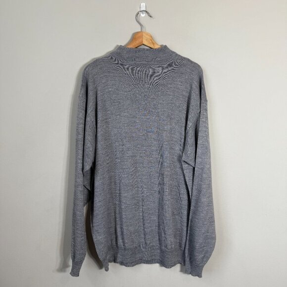 NWOT Giglio Rosso Wool Mock Neck Sweater Pullover Men's XXL Gray Italian Casual - Picture 3 of 12